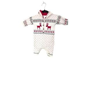 Hanna Andersson Baby Reindeer Knit Hooded Polka Dots & Size 0-3 Mos